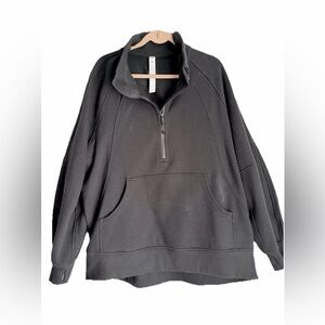 LULULEMON Women’s Black Scuba Oversized Funnel Neck  Half Zip Sz XL/XXL